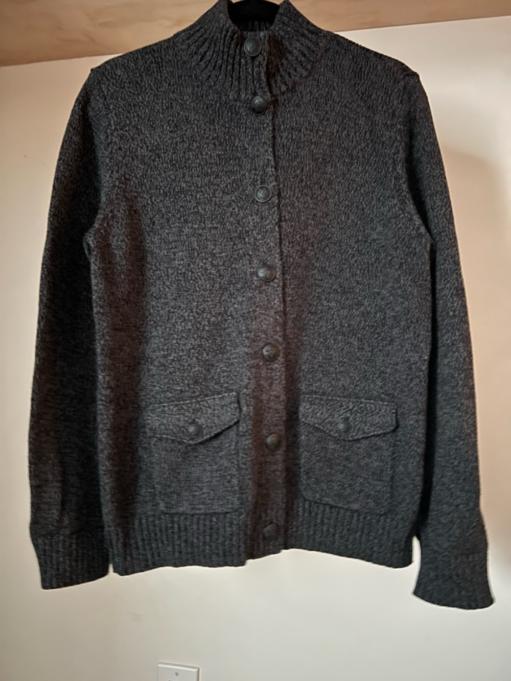 Polo by Ralph Lauren women black,Dark Gray Button-Up Knit Cardigan